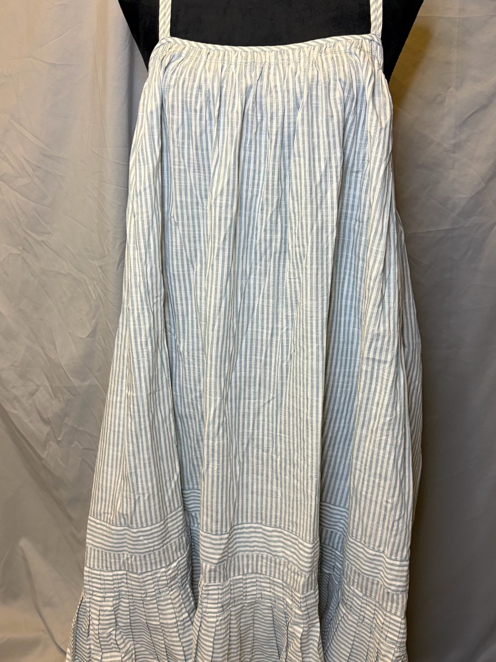 Celandine for Anthropologie Blue & White Striped Cotton Summer Dress - Picture 2 of 13
